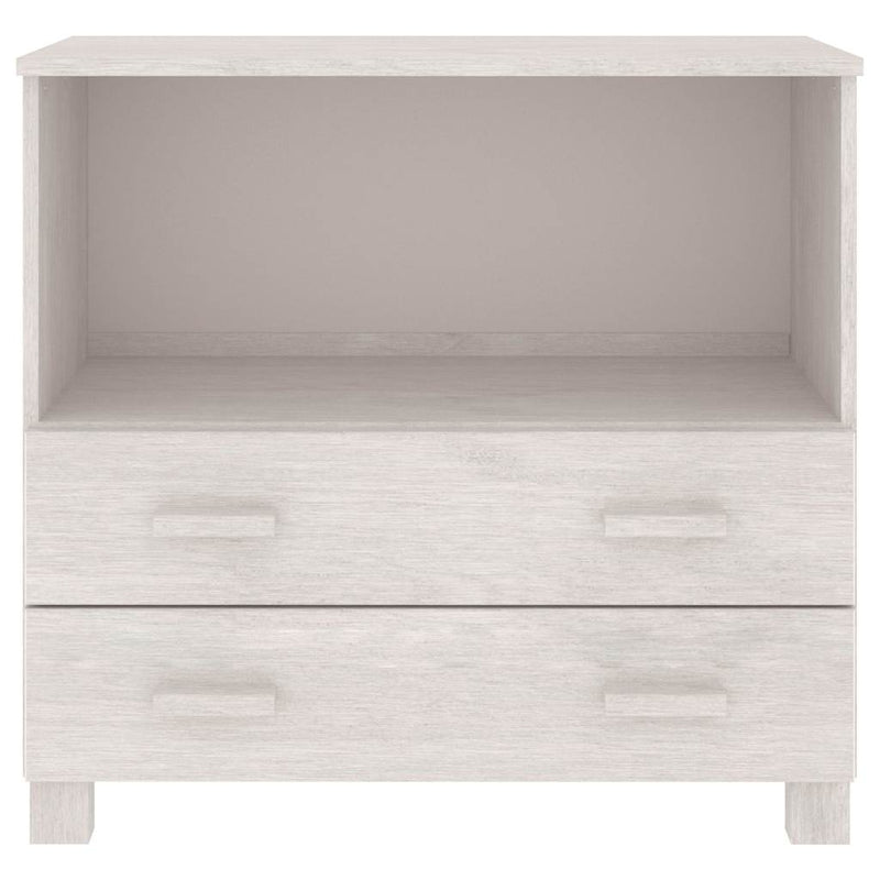 Servantă „HAMAR”, alb, 85x35x80 cm, lemn masiv de pin