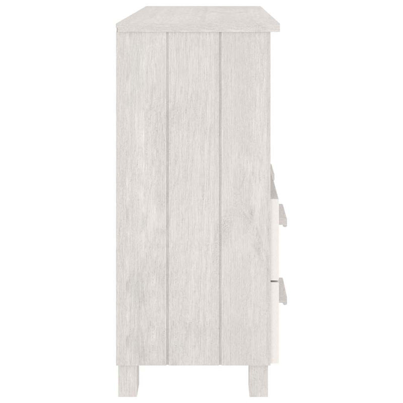 Servantă „HAMAR”, alb, 85x35x80 cm, lemn masiv de pin