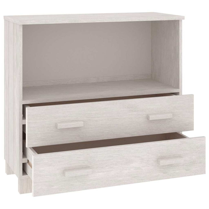 Servantă „HAMAR”, alb, 85x35x80 cm, lemn masiv de pin