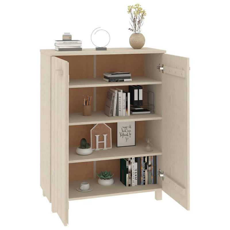 Dulap CD-uri „HAMAR”, maro miere, 85x40x108 cm, lemn masiv pin