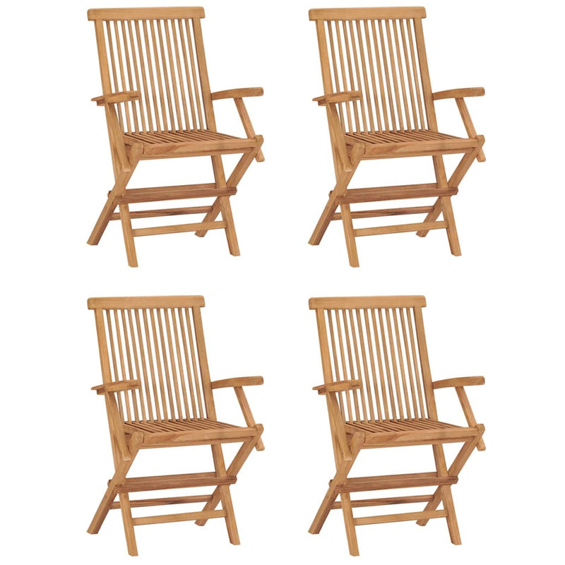 Set de mobilier de exterior pliabil, 5 piese, lemn masiv de tec