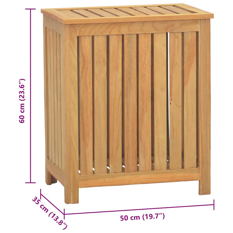 Coș pentru rufe natural Lemn solid de tec
