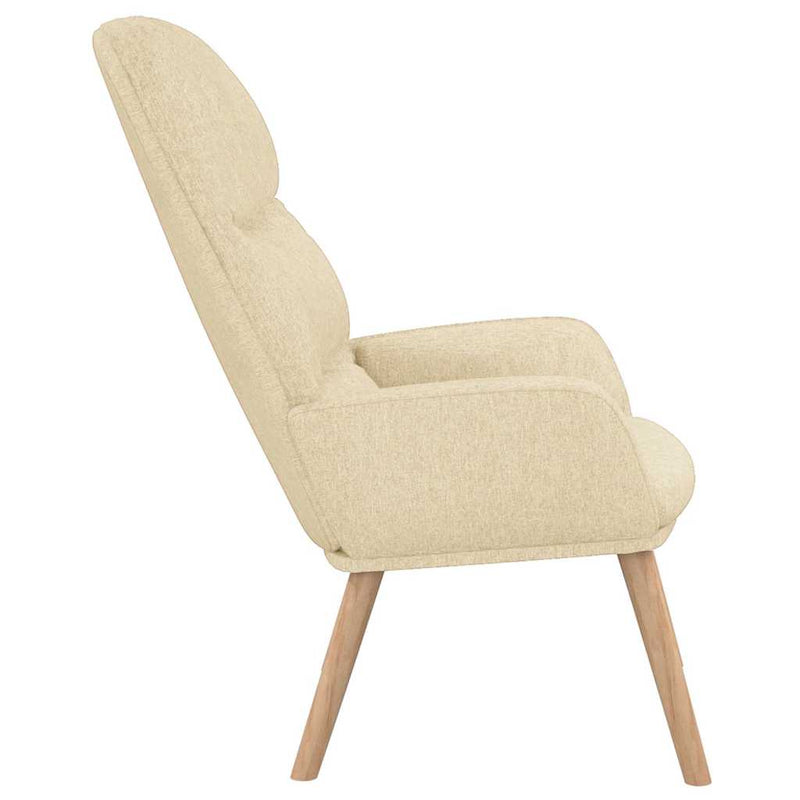 Scaun de relaxare, crem, material textil