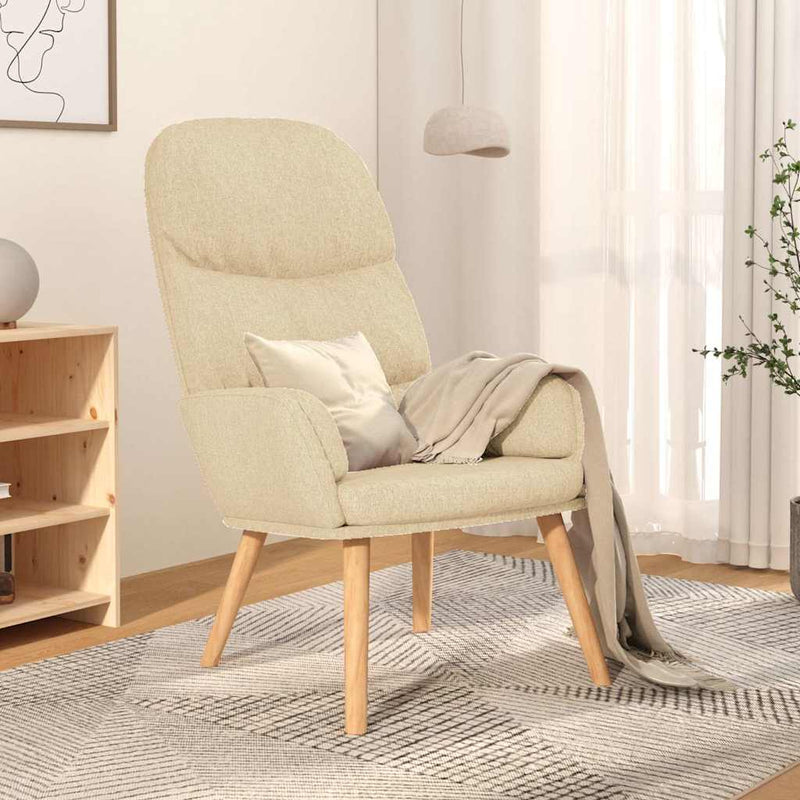Scaun de relaxare, crem, material textil
