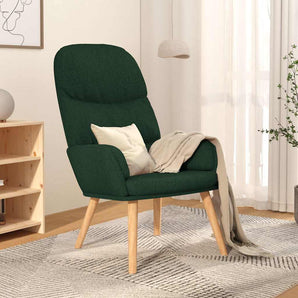 Scaun de relaxare, verde închis, material textil
