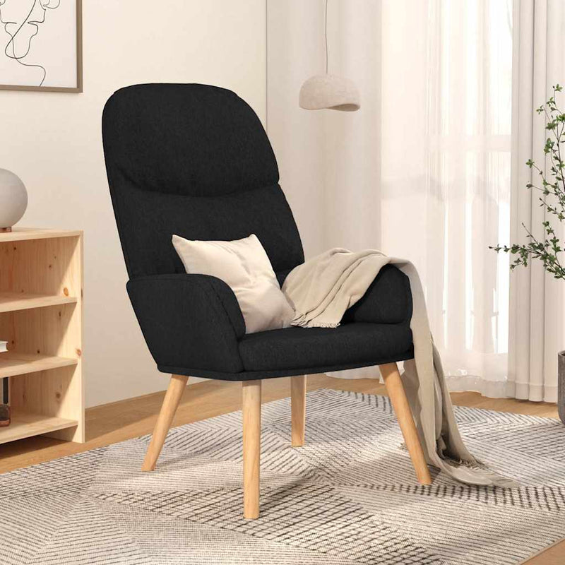 Scaun de relaxare, negru, material textil
