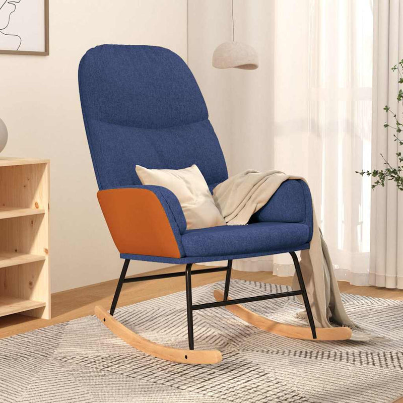 Scaun balansoar, albastru, material textil