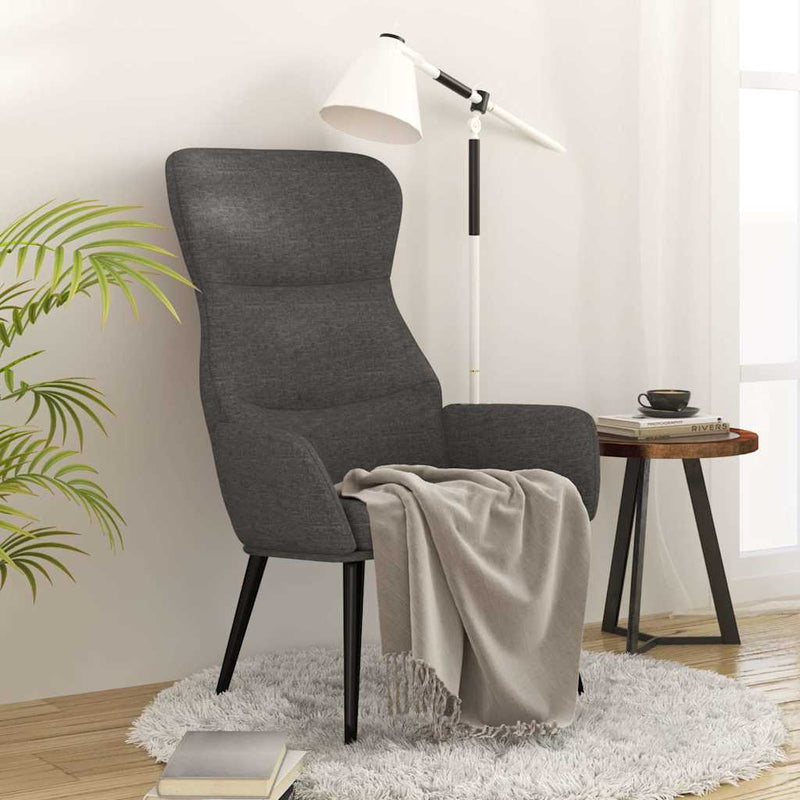 Scaun de relaxare, gri închis, material textil