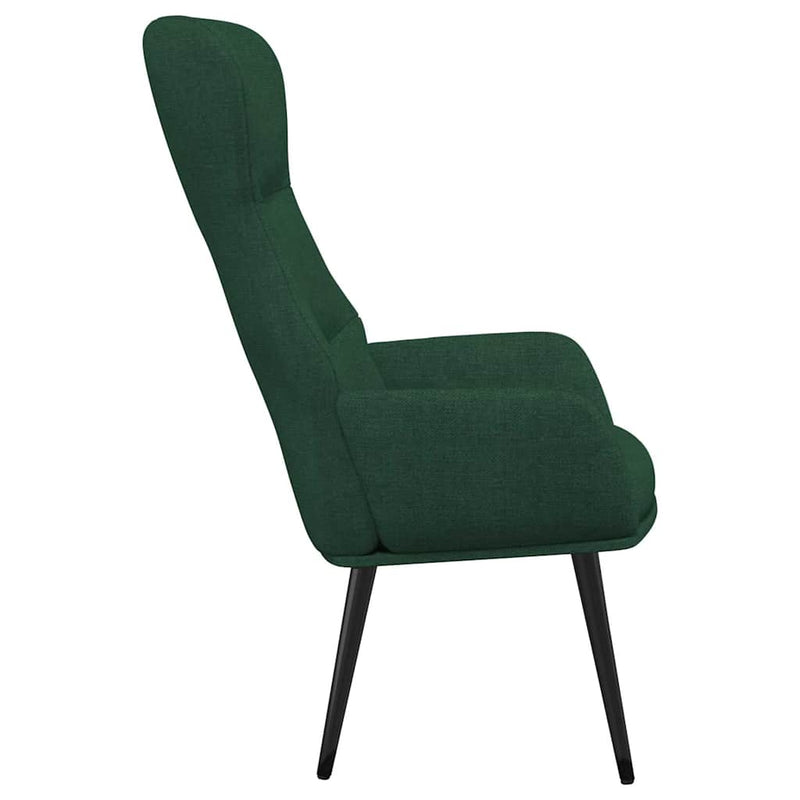 Scaun de relaxare, verde închis, material textil