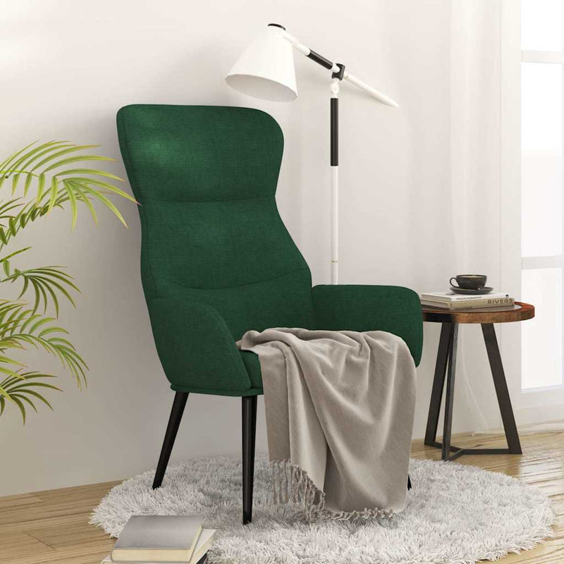 Scaun de relaxare, verde închis, material textil