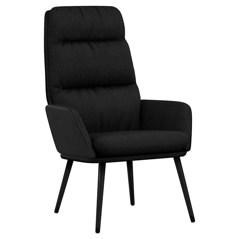 Scaun de relaxare, negru, material textil