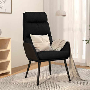Scaun de relaxare, negru, material textil