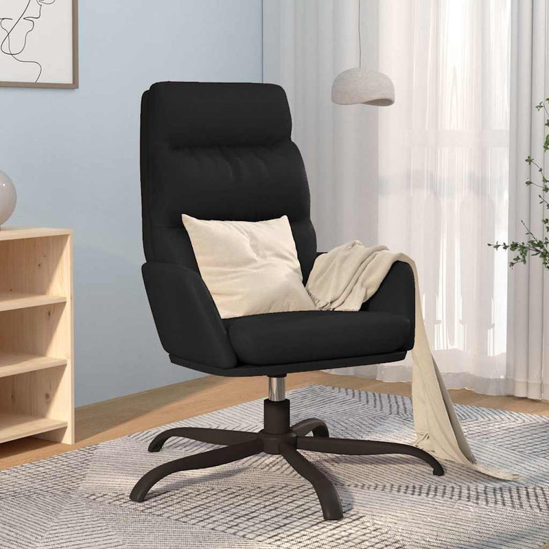 Scaun de relaxare, negru, piele ecologică