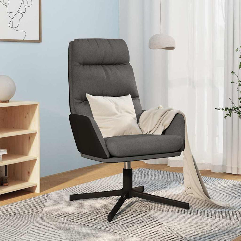 Scaun de relaxare, gri închis, material textil