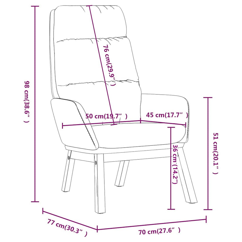 Scaun de relaxare, crem, material textil