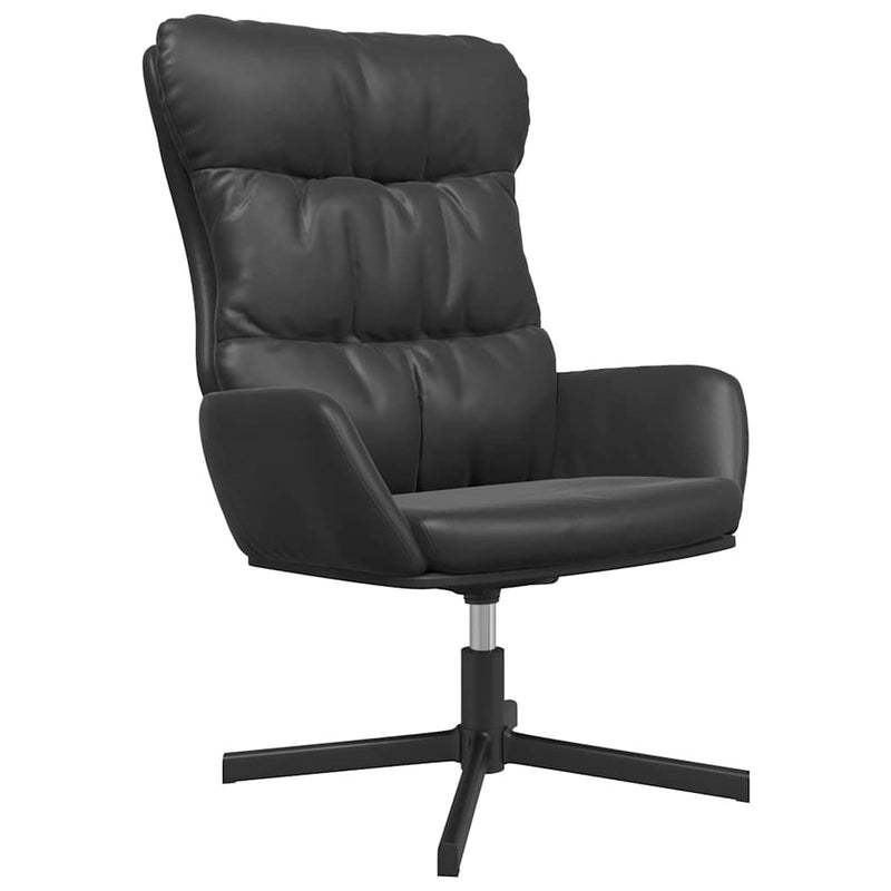 Scaun de relaxare, negru, piele ecologică