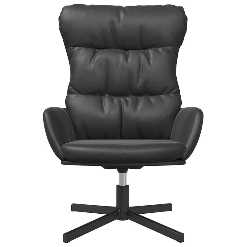 Scaun de relaxare, negru, piele ecologică