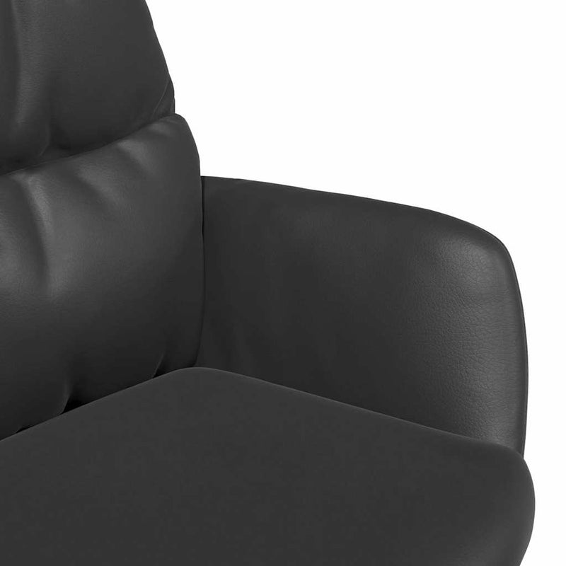 Scaun de relaxare, negru, piele ecologică