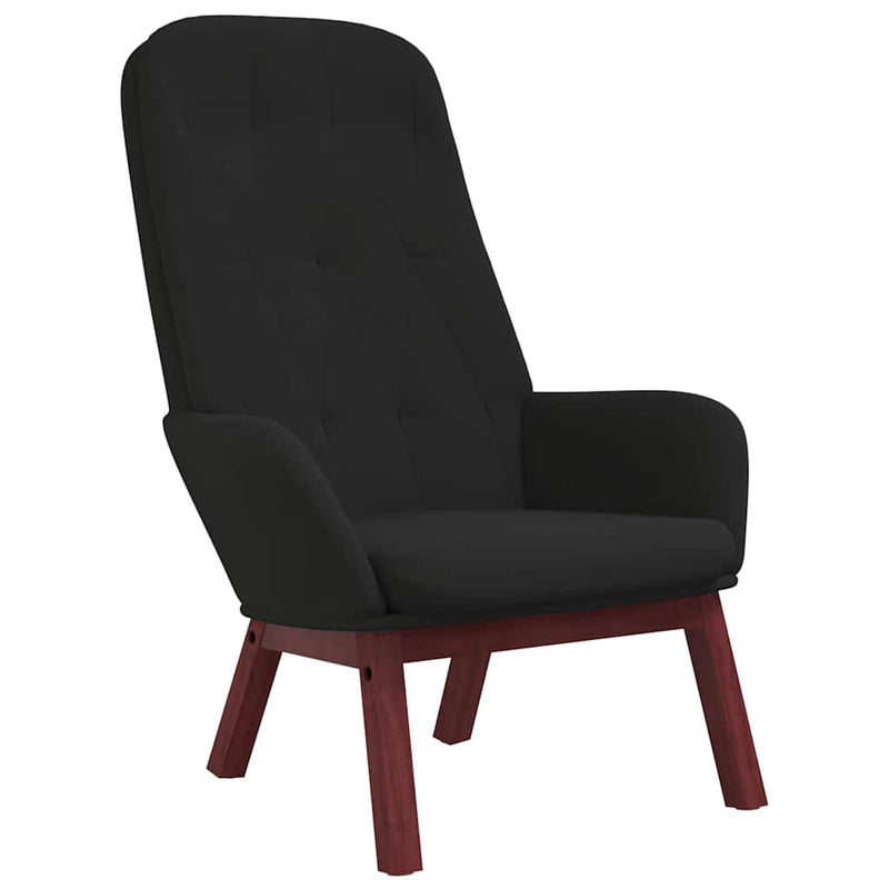 Scaun de relaxare, negru, catifea