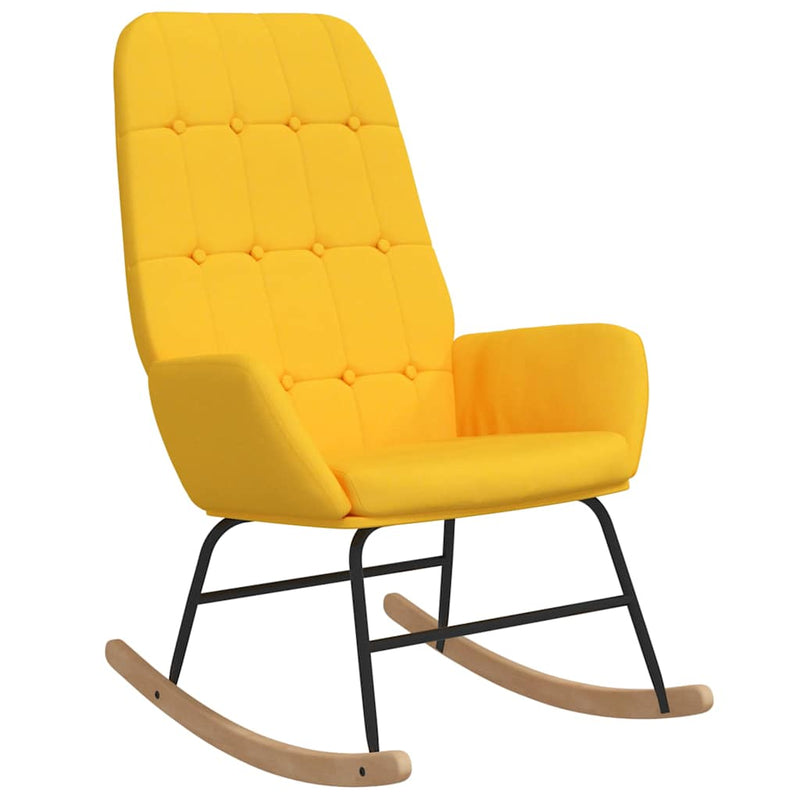 Scaun balansoar, galben muștar, material textil