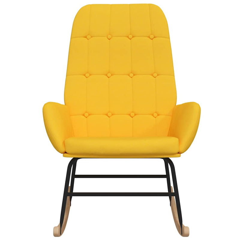 Scaun balansoar, galben muștar, material textil