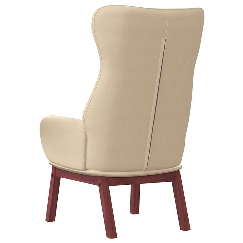 Scaun de relaxare, crem, material textil