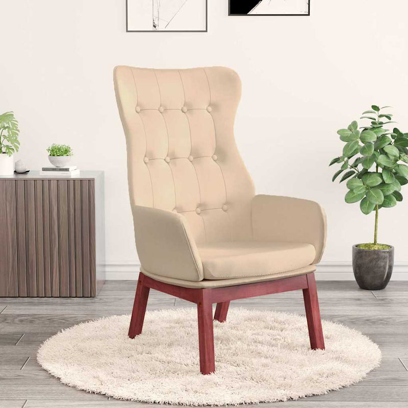 Scaun de relaxare, crem, material textil
