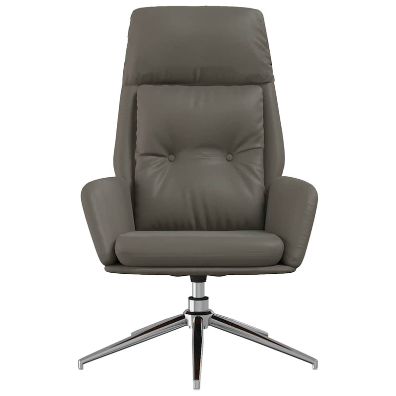 Scaun de relaxare, gri, piele naturală