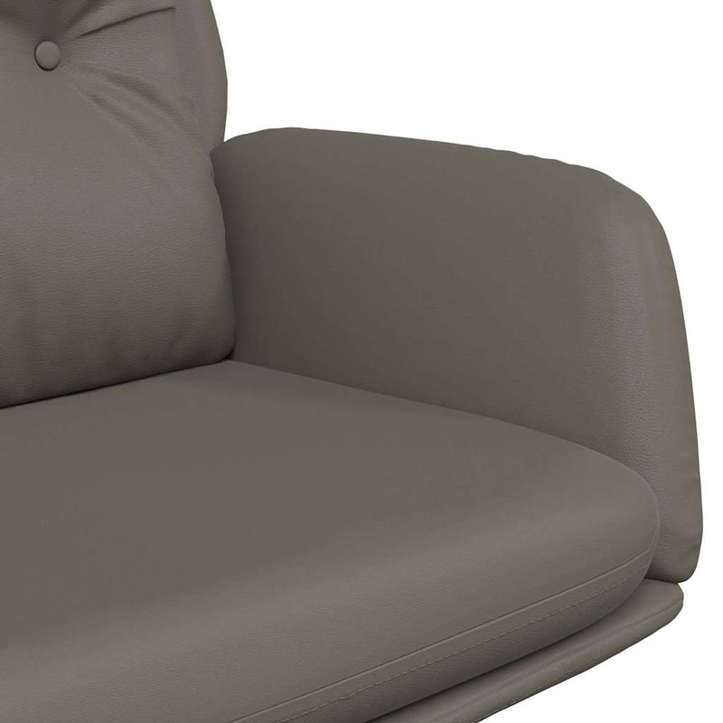 Scaun de relaxare, gri, piele naturală
