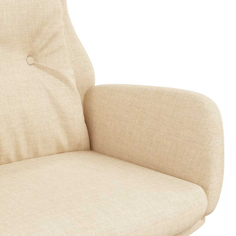 Scaun de relaxare, crem, material textil