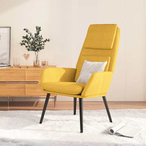 Scaun de relaxare, galben muștar, material textil
