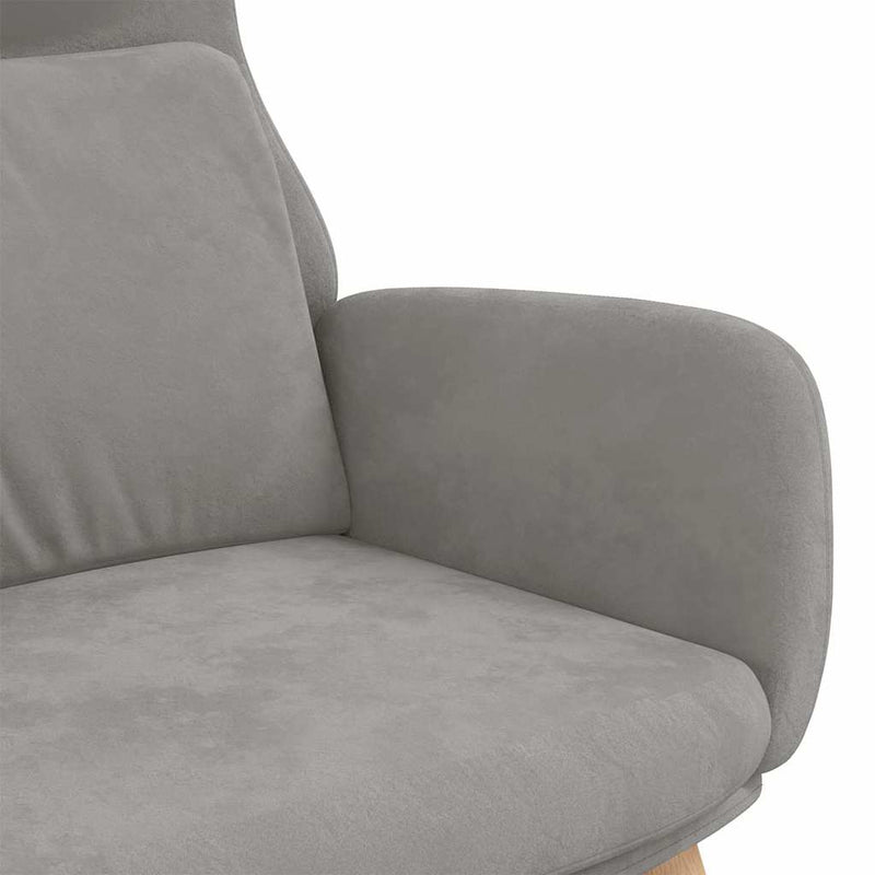 Scaun de relaxare, gri deschis, catifea