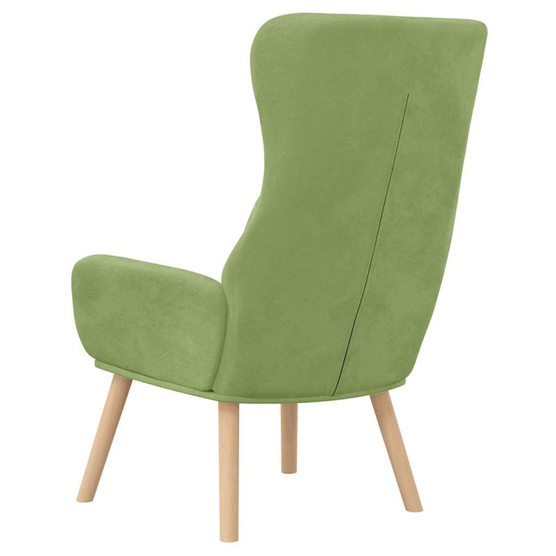 Scaun de relaxare, verde deschis, catifea