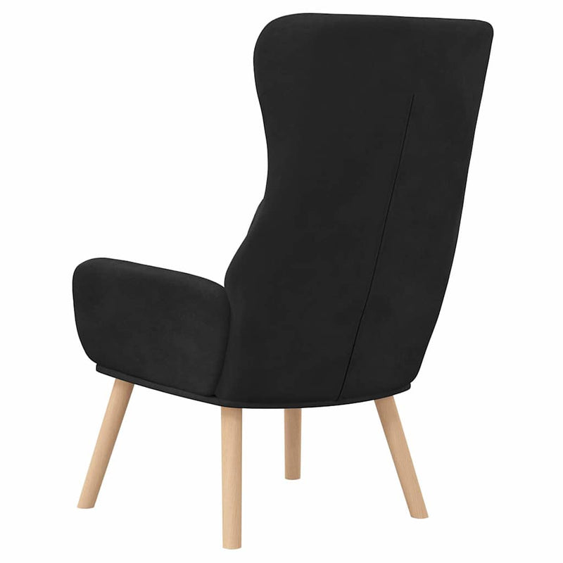Scaun de relaxare, negru, catifea