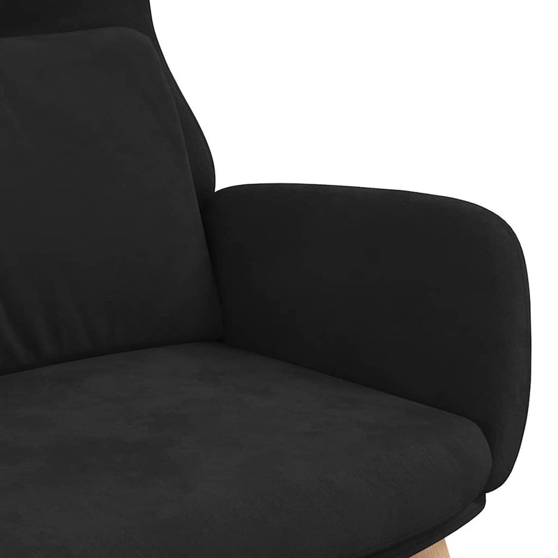 Scaun de relaxare, negru, catifea