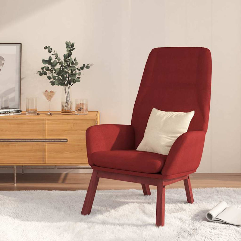 Scaun de relaxare, roșu vin, material textil