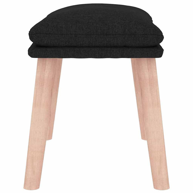 Taburet, negru, 45x29,5x35 cm, material textil