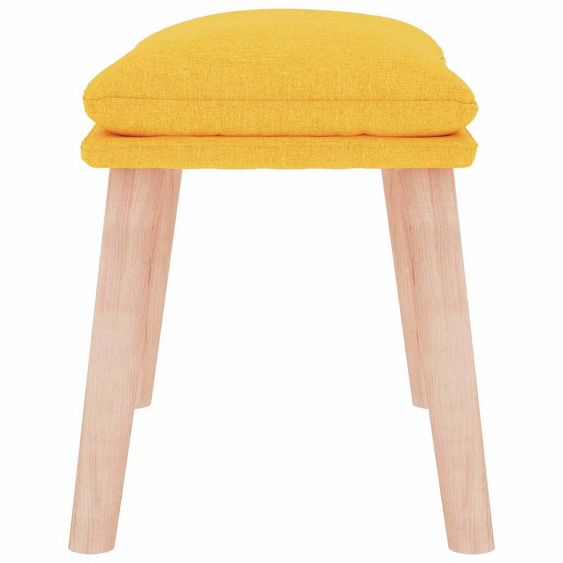 Taburet, galben muștar, 45x29,5x35 cm, material textil