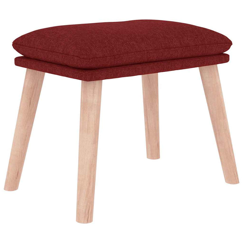 Taburet, roșu vin, 45x29,5x35 cm, material textil