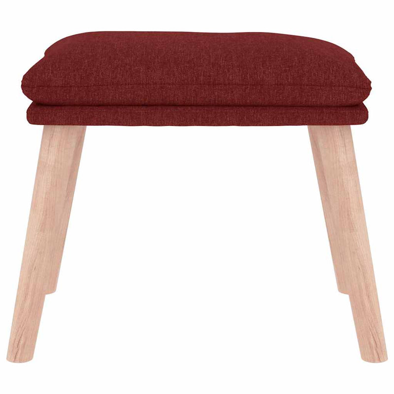 Taburet, roșu vin, 45x29,5x35 cm, material textil