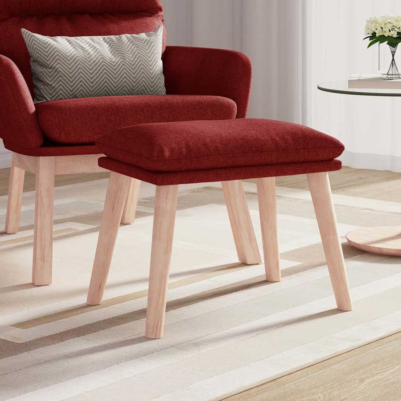 Taburet, roșu vin, 45x29,5x35 cm, material textil