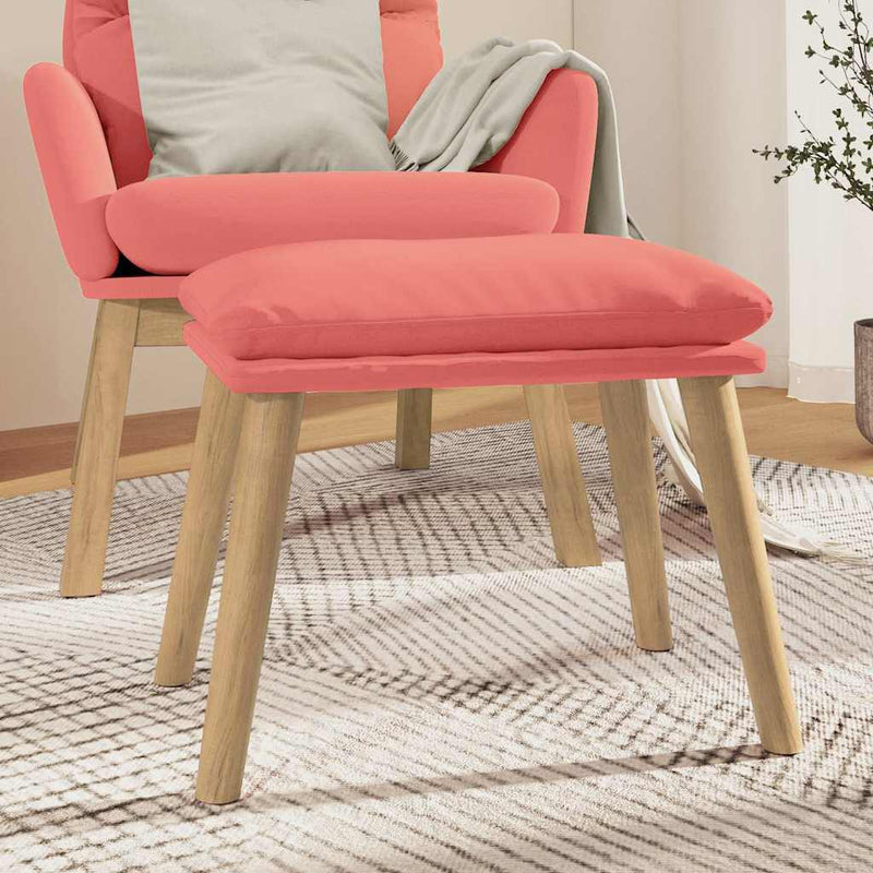 Taburet, roz, 45x29,5x35 cm, catifea
