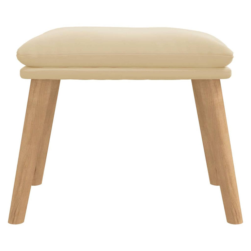 Taburet, crem alb, 45x29,5x35 cm, catifea