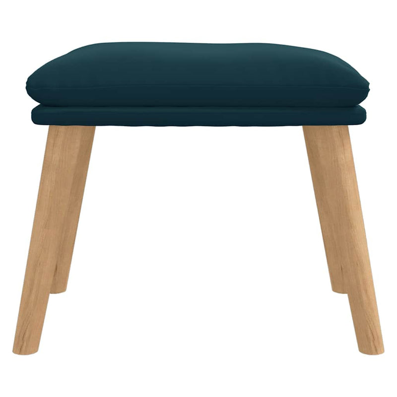 Taburet, albastru, 45x29,5x35 cm, catifea