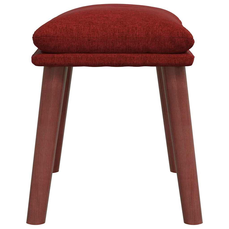 Taburet, roșu vin, 45x29,5x35 cm, material textil