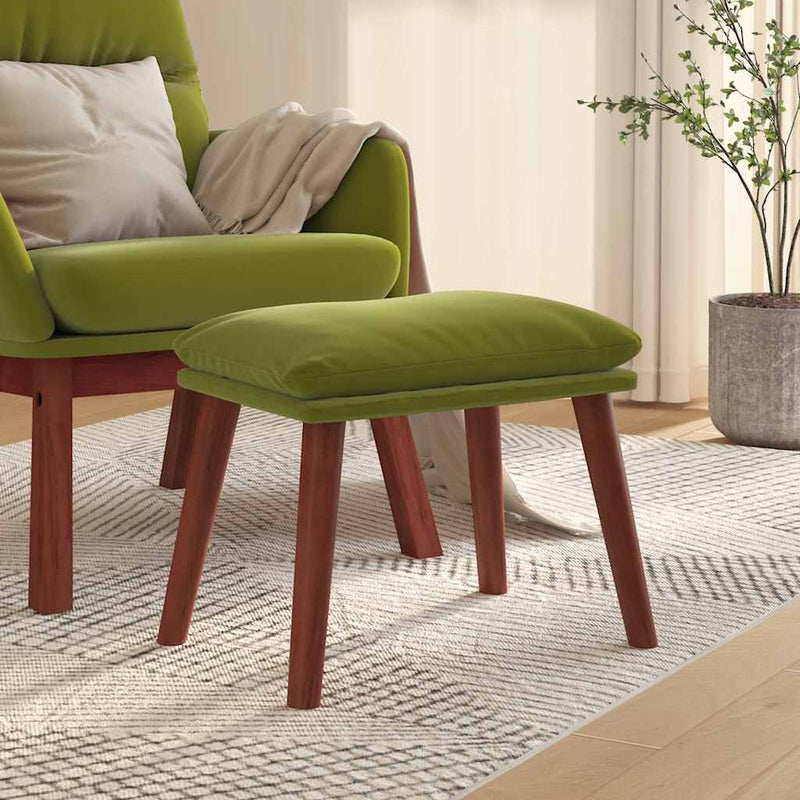 Taburet, verde deschis, 45x29,5x35 cm, catifea