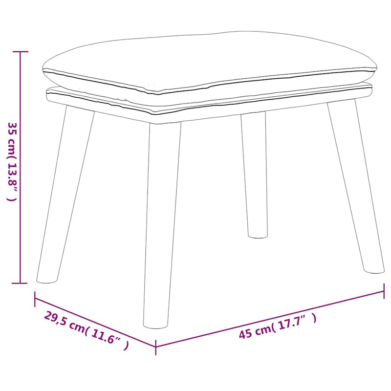 Taburet, maro, 45x29,5x35 cm, catifea