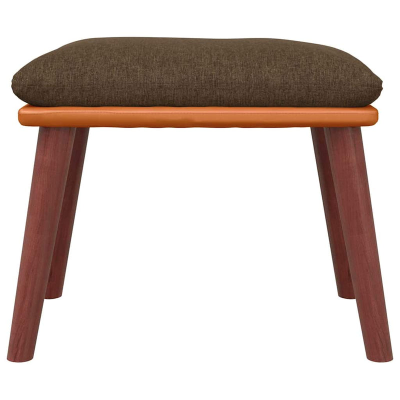 Taburet, maro, 45x29,5x35 cm, textil & piele ecologică