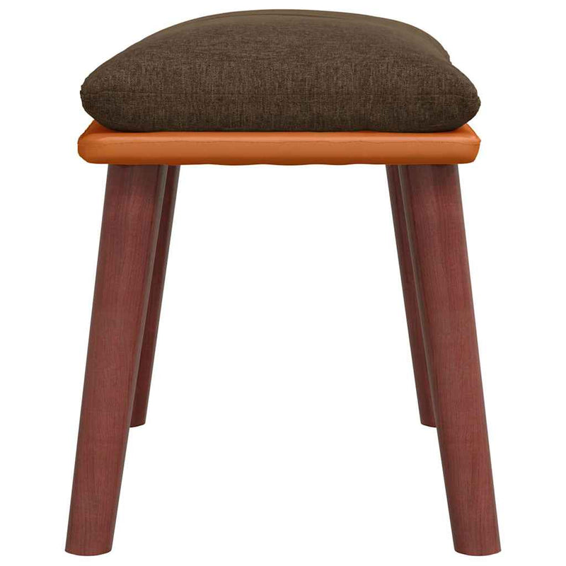 Taburet, maro, 45x29,5x35 cm, textil & piele ecologică