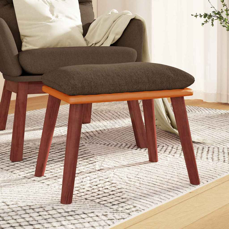 Taburet, maro, 45x29,5x35 cm, textil & piele ecologică